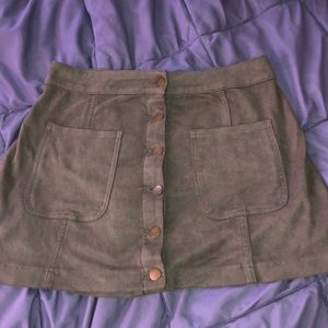 Altard State olive green button skirt